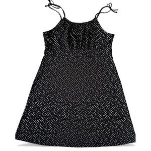 Limited Too Black Daisy Floral Tie Strap Mini Dress XL 16/18 Y2K Stretch Cute